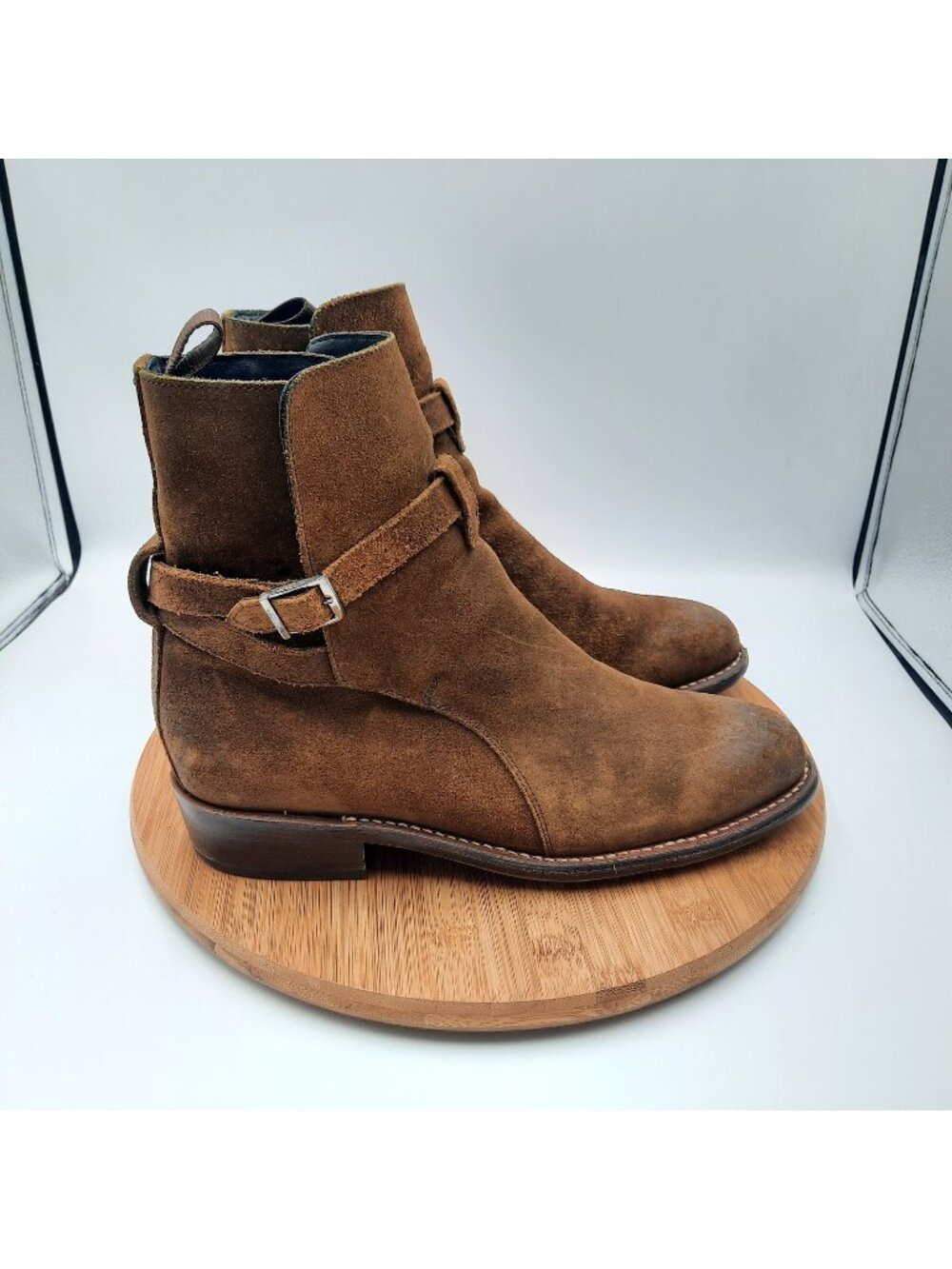 Thursday Boot Company Rogue Jodhpur Mens 8 Boots Dark Olive Brown Suede Buckle